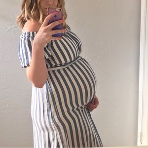 Isabel Striped Maternity Dress